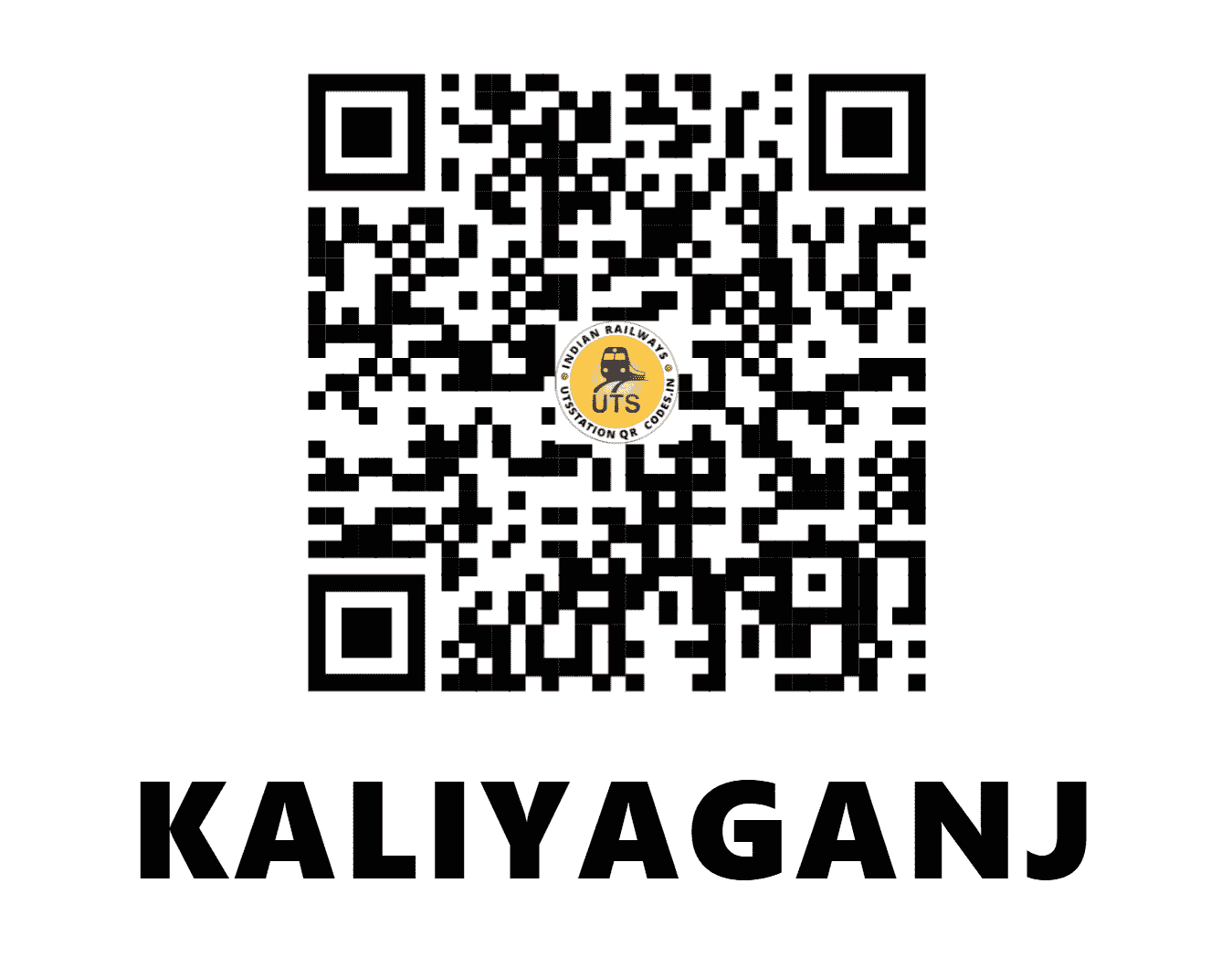 UTS QR Code for KALIYAGANJ - KAJ - NF (WEST BENGAL)
